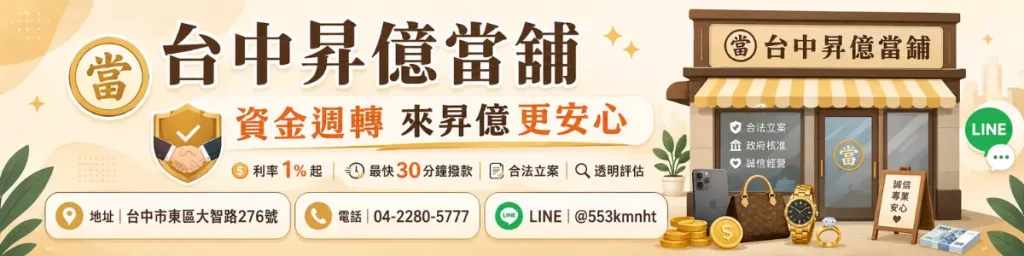東區昇億當舖聯絡資訊